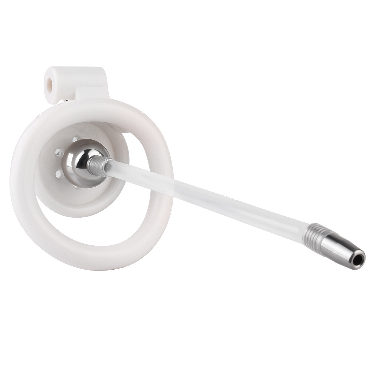 Flat Chastity Cage with Detchable Ball Catheter- 8