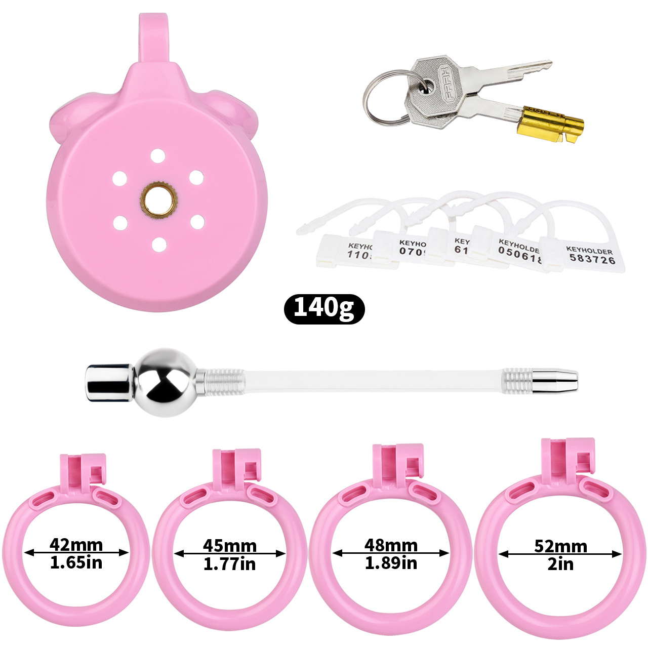 Flat Chastity Cage with Detchable Ball Catheter-3