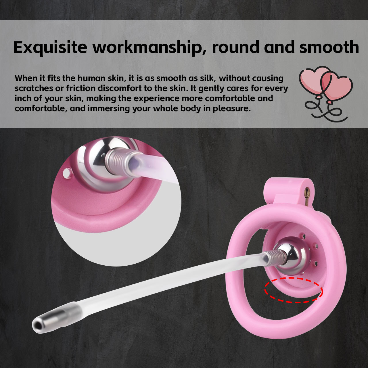 Flat Chastity Cage with Detchable Ball Catheter- 21