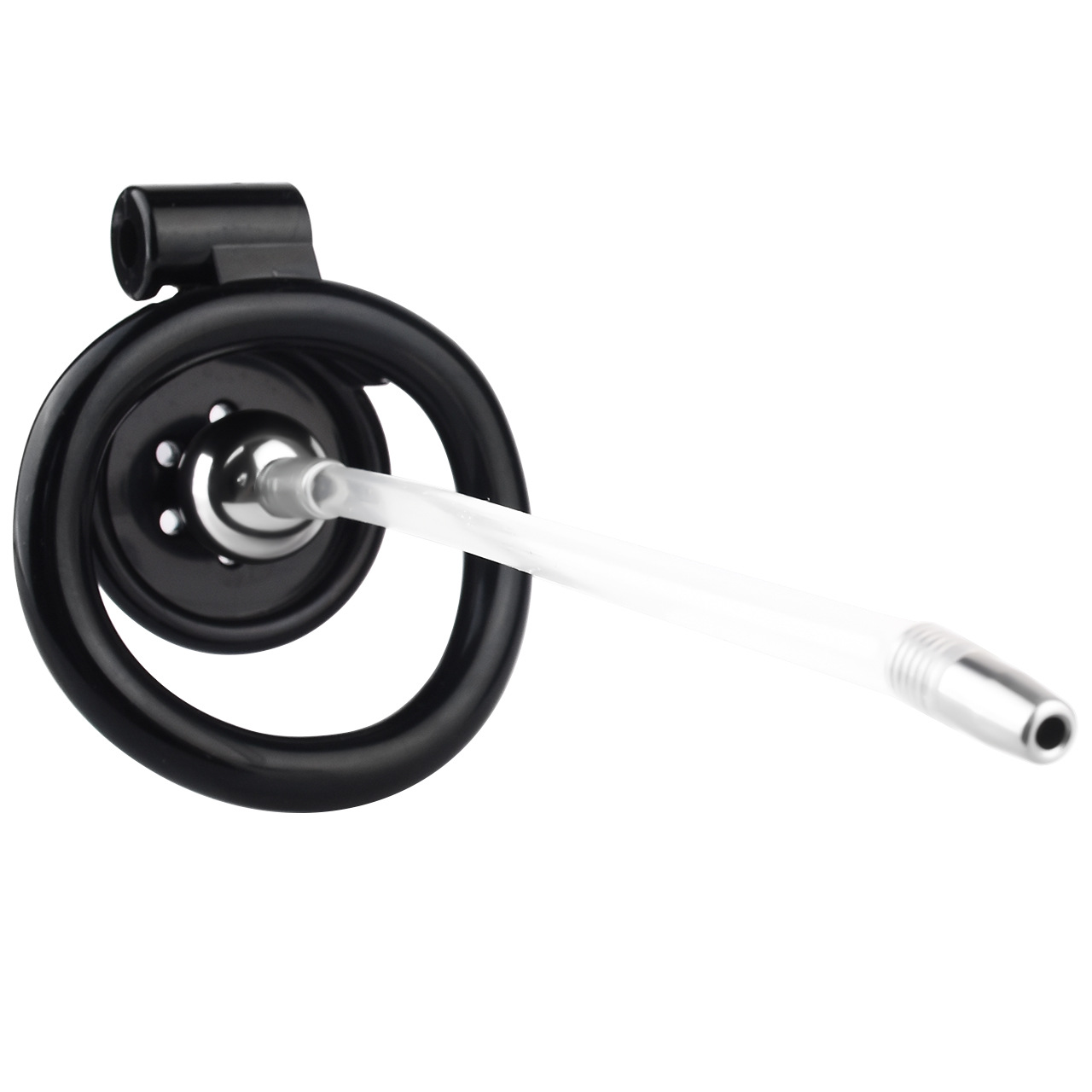 Flat Chastity Cage with Detchable Ball Catheter- 12