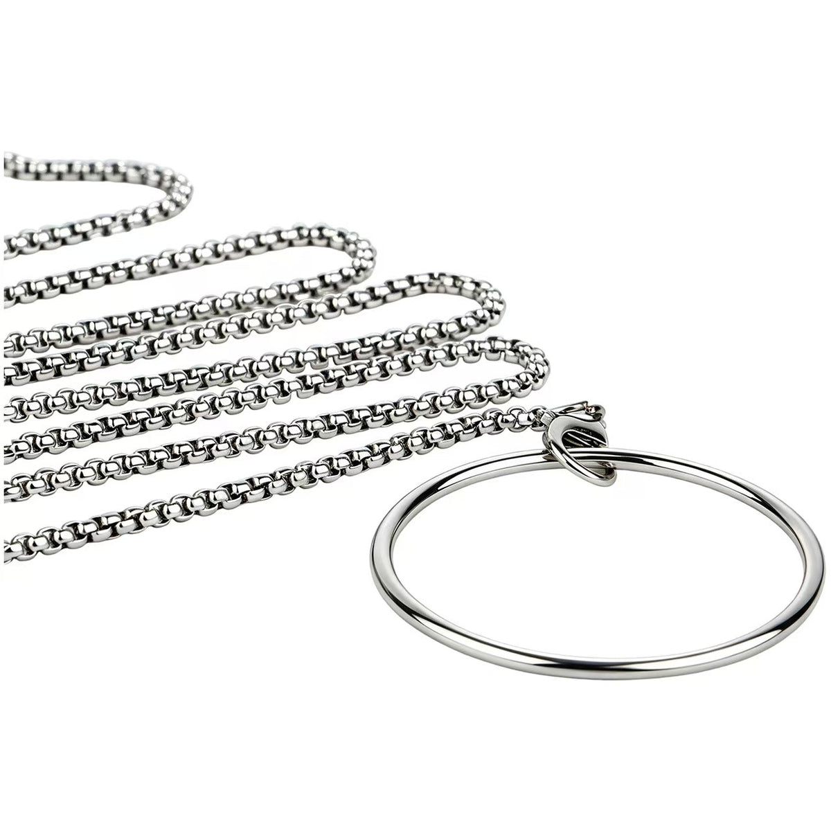 Flat Chastity Cage with Traction Chain