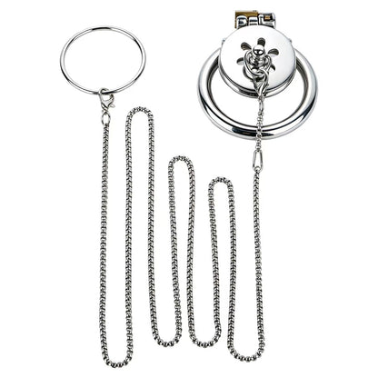Flat Chastity Cage with Traction Chain
