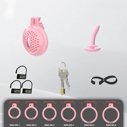 Flat Soft Chastity Cage with 6 Rings - 3