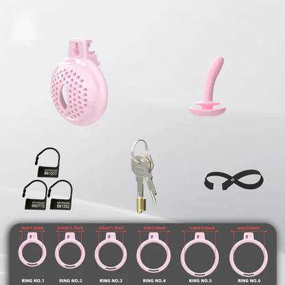 Flat Soft Chastity Cage with 6 Rings - 7