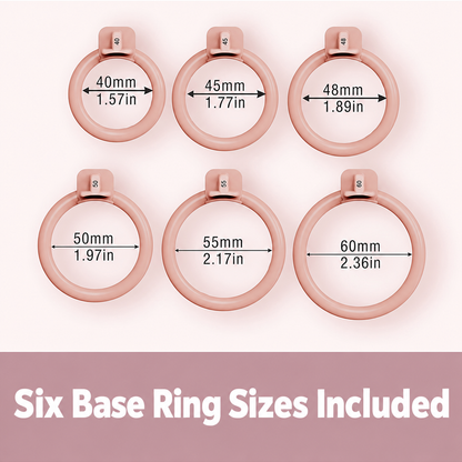 Six included base ring diameters: 40, 45, 48, 50, 55 and 60 mm