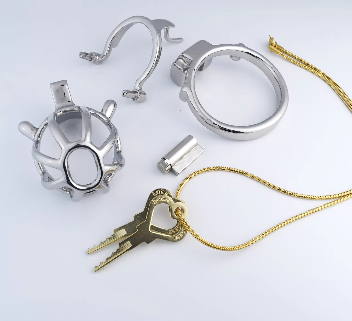 Steel Custom Chastity Cage With PA T14