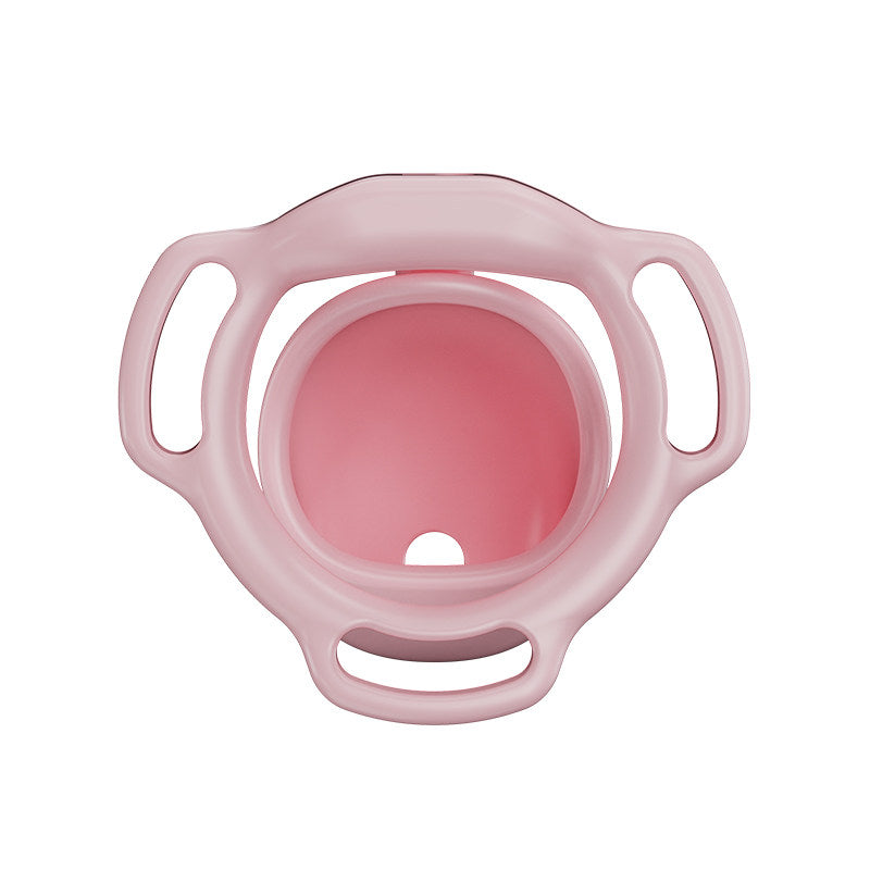 Pink Galaxy Shell chastity cage rear view showing the inner shell and base ring