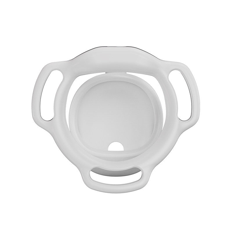 White Galaxy Shell chastity cage rear view showing the inner shell and base ring