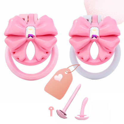 Gem Bowknot Chastity Cage