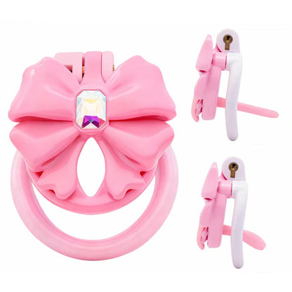 Gem Bowknot Chastity Cage 