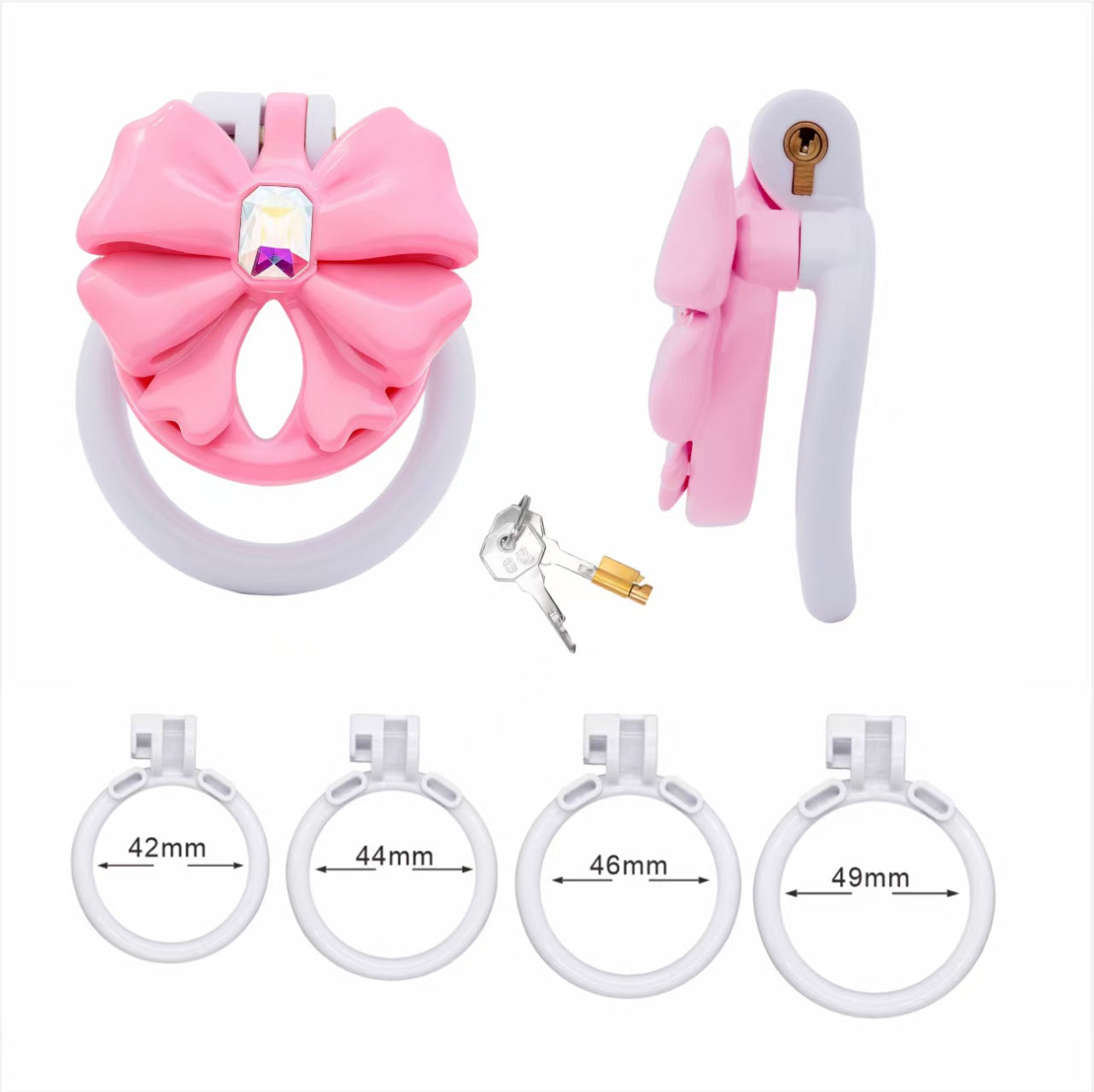 Gem Bowknot Chastity Cage 2