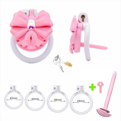 Gem Bowknot Chastity Cage 7