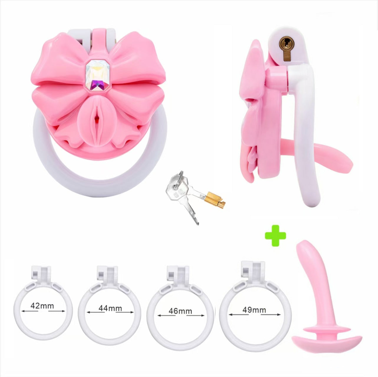 Gem Bowknot Chastity Cage 5