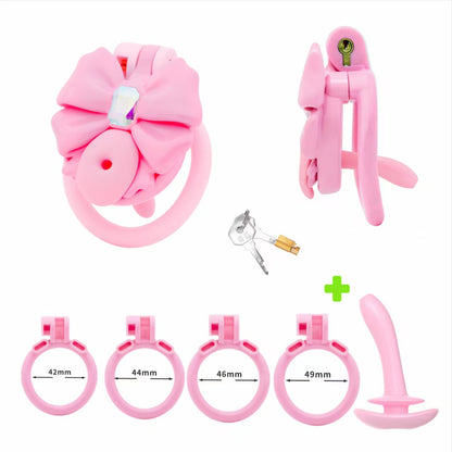 Gem Bowknot Chastity Cage 6