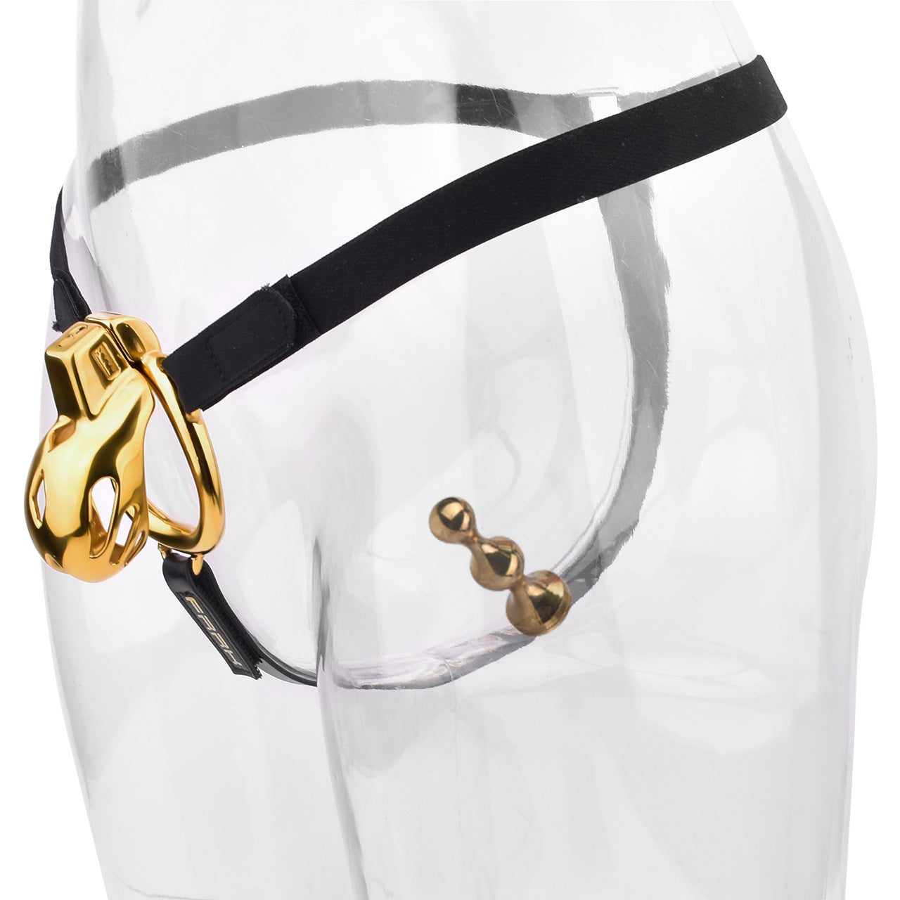 Golden Short Smooth Stainless Steel Cobra Cage with Belt