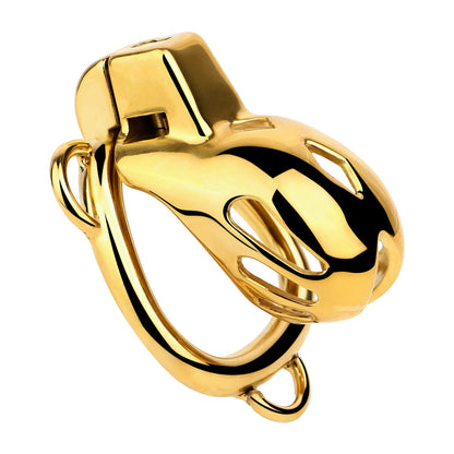 Golden Short Smooth Stainless Steel Mamba Cage with Belt