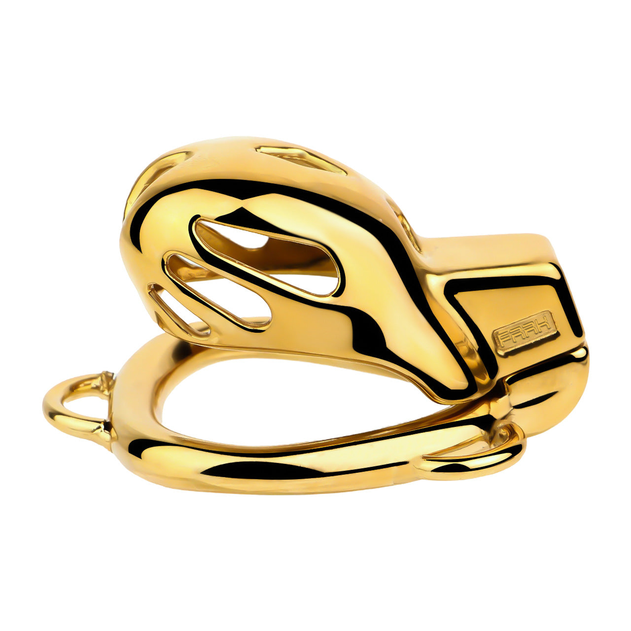 Golden Short Smooth Stainless Steel Mamba Cage with Belt