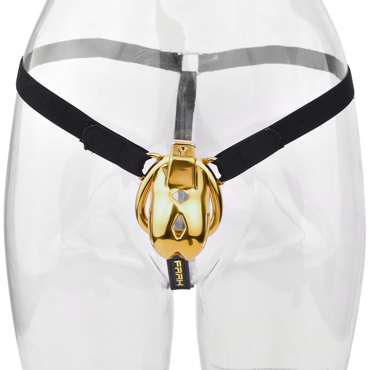 Golden Short Smooth Stainless Steel Mamba Cage with Belt