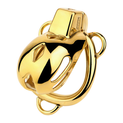 Golden Short Smooth Stainless Steel Mamba Cage with Belt