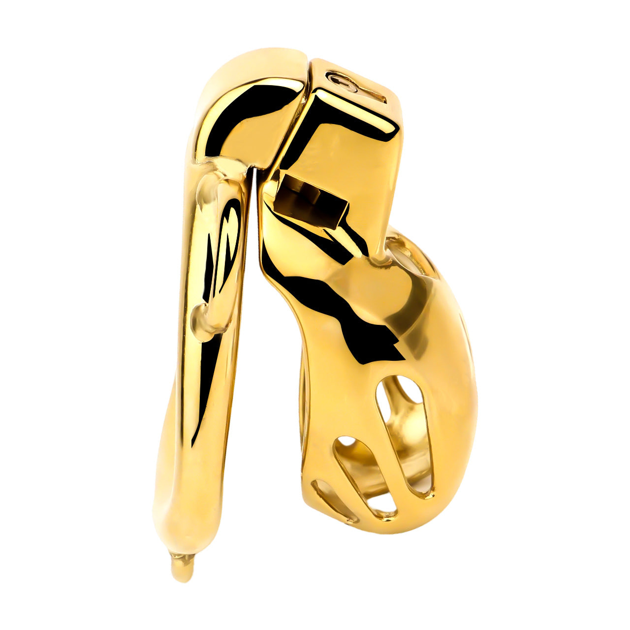 Golden Short Smooth Stainless Steel Mamba Cage with Belt