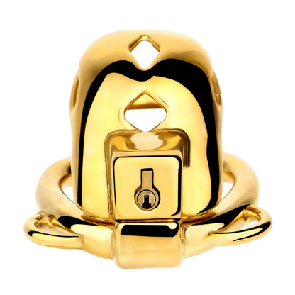 Golden Short Smooth Stainless Steel Mamba Cage with Belt