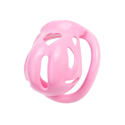 Pink heart cutout cage side view