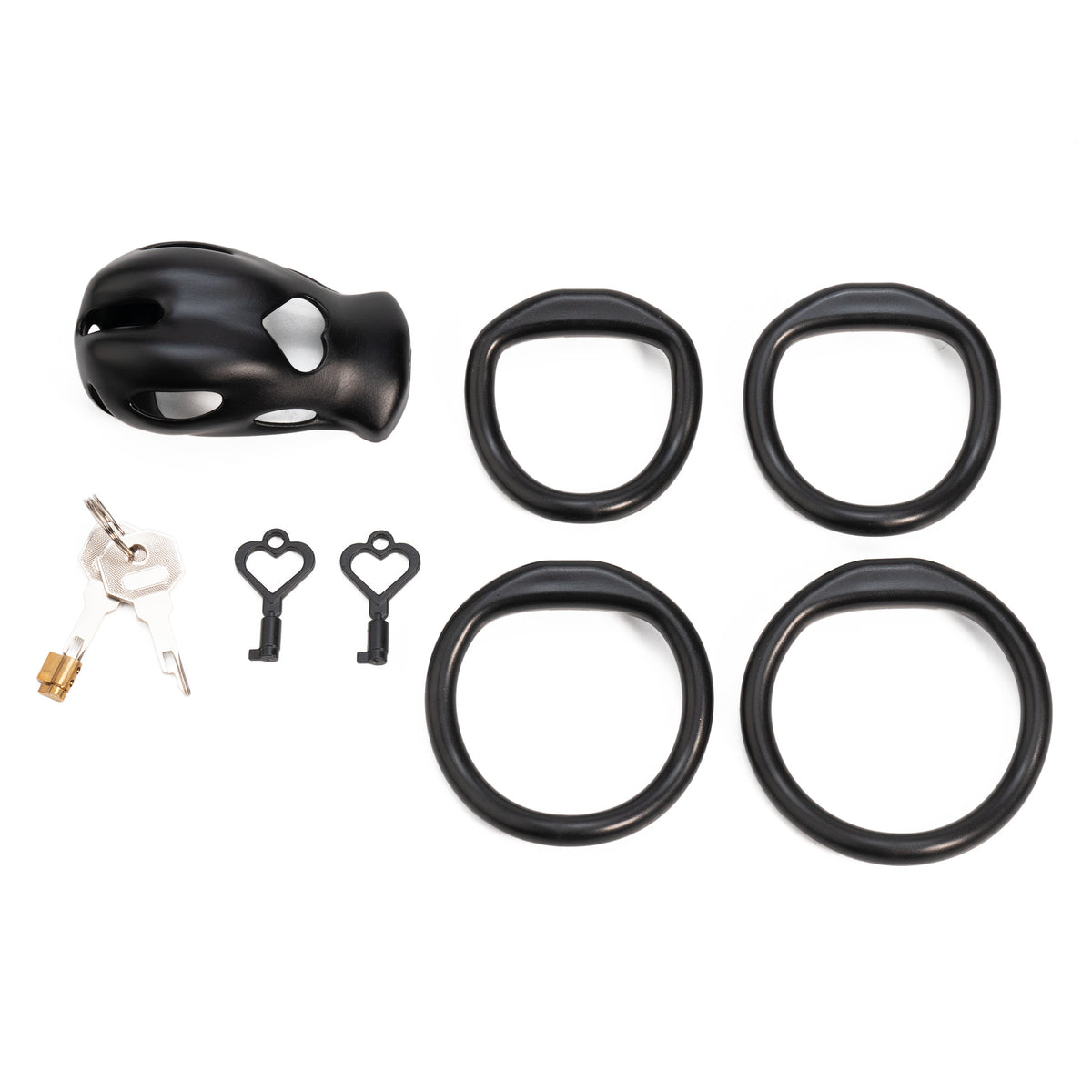 Heart cutout cage configuration 4 with matching base rings