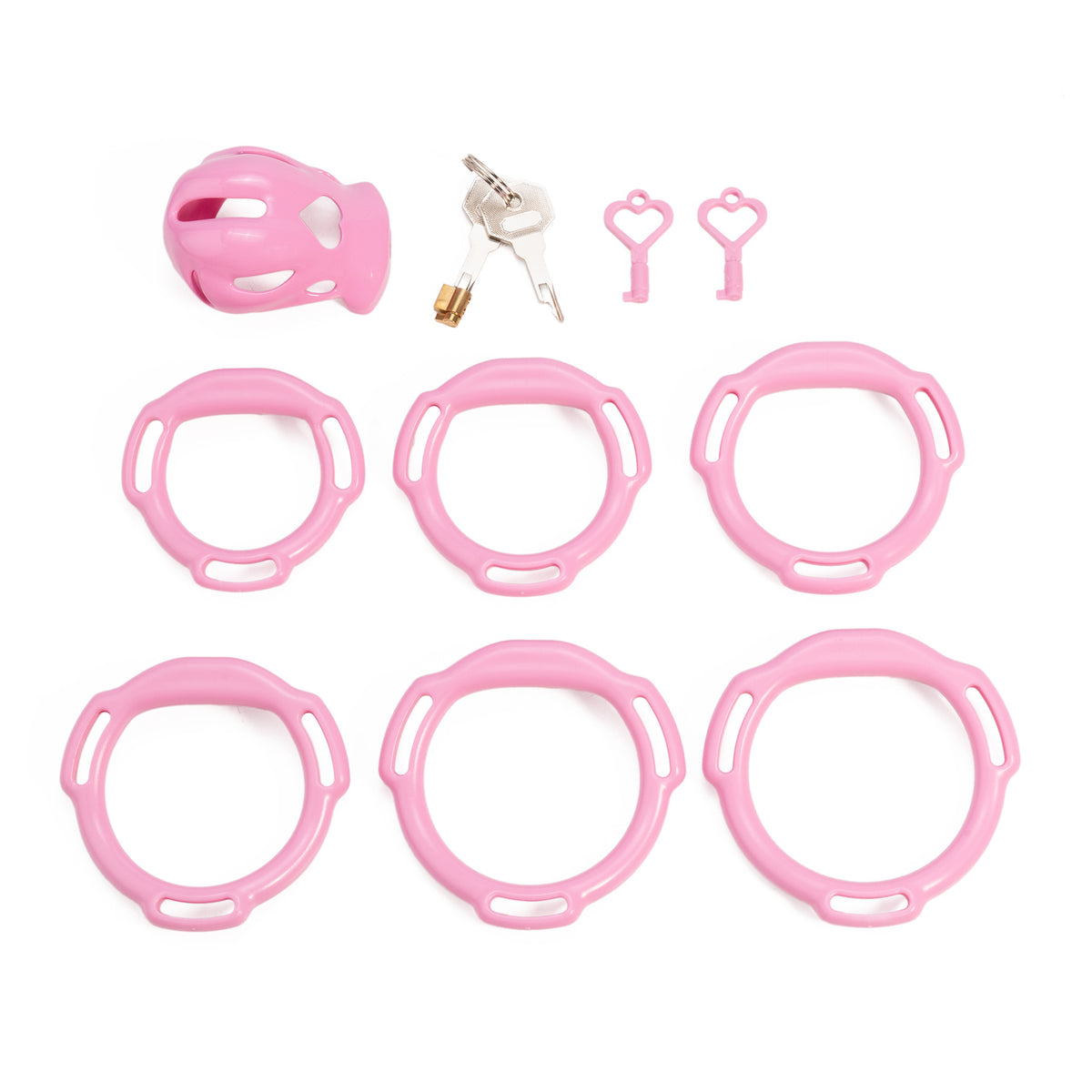 Heart cutout cage configuration 5 with matching base rings