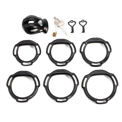 Heart cutout cage configuration 6 with matching base rings