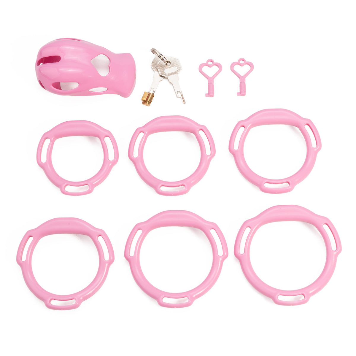 Heart cutout cage configuration 7 with matching base rings
