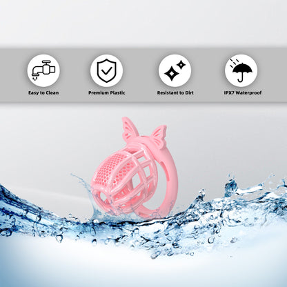 Honeycomb Invisible Chastity Cage With 4 Silicone Rings 7