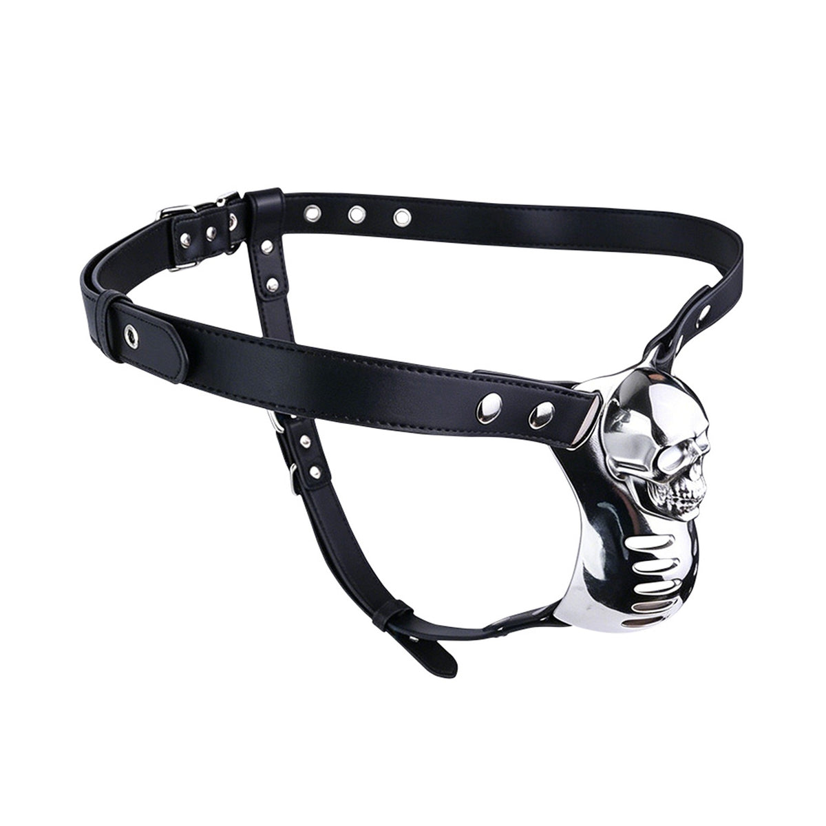 Horror Skull Metal Chastity Cage with Standard Belt without locks