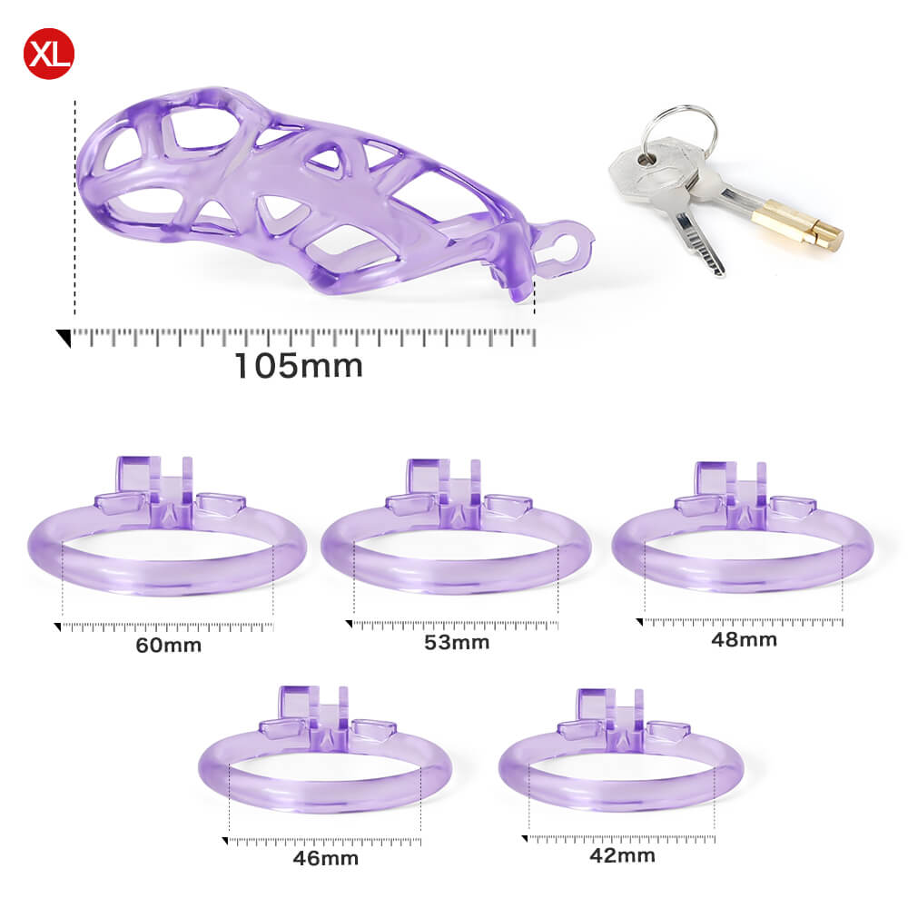 Desigh Ice Vision Purple Mamba Chastity Cage