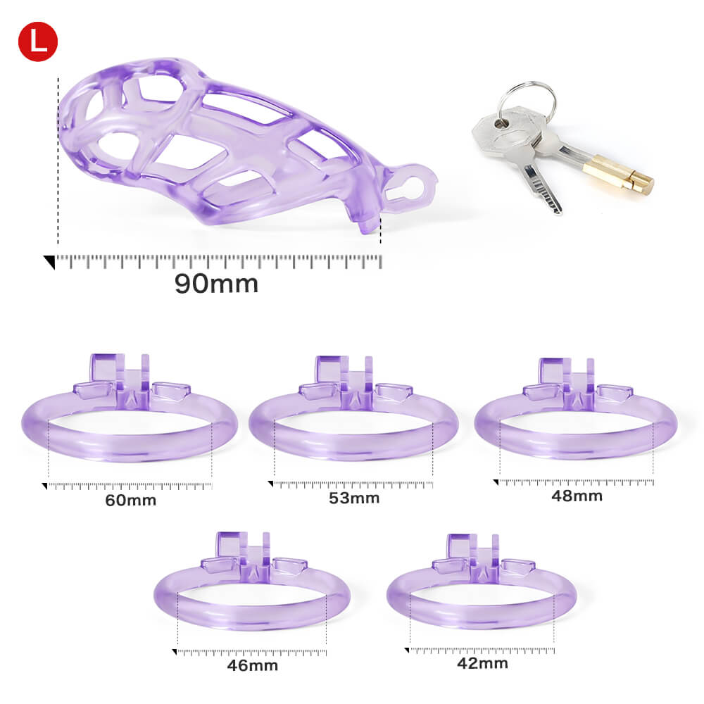 Desigh Ice Vision Purple Mamba Chastity Cage