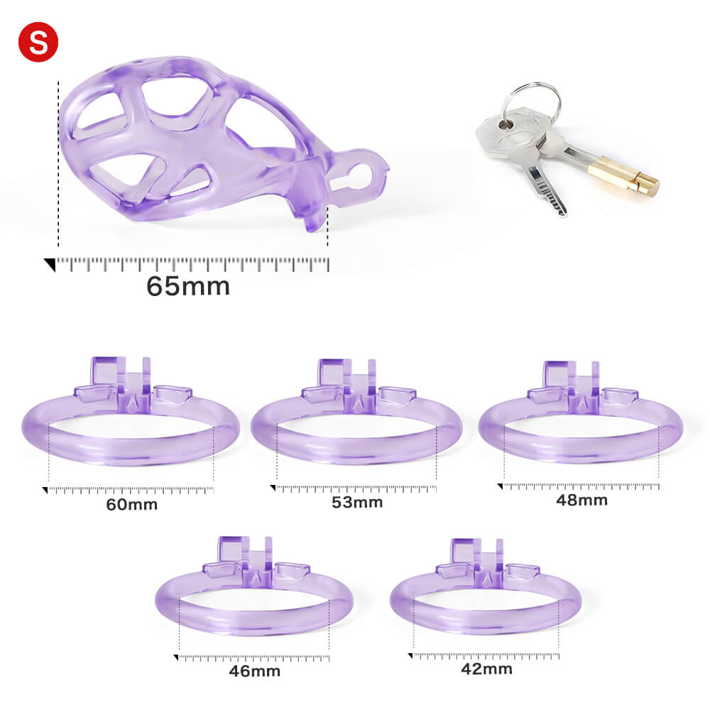 Desigh Ice Vision Purple Mamba Chastity Cage