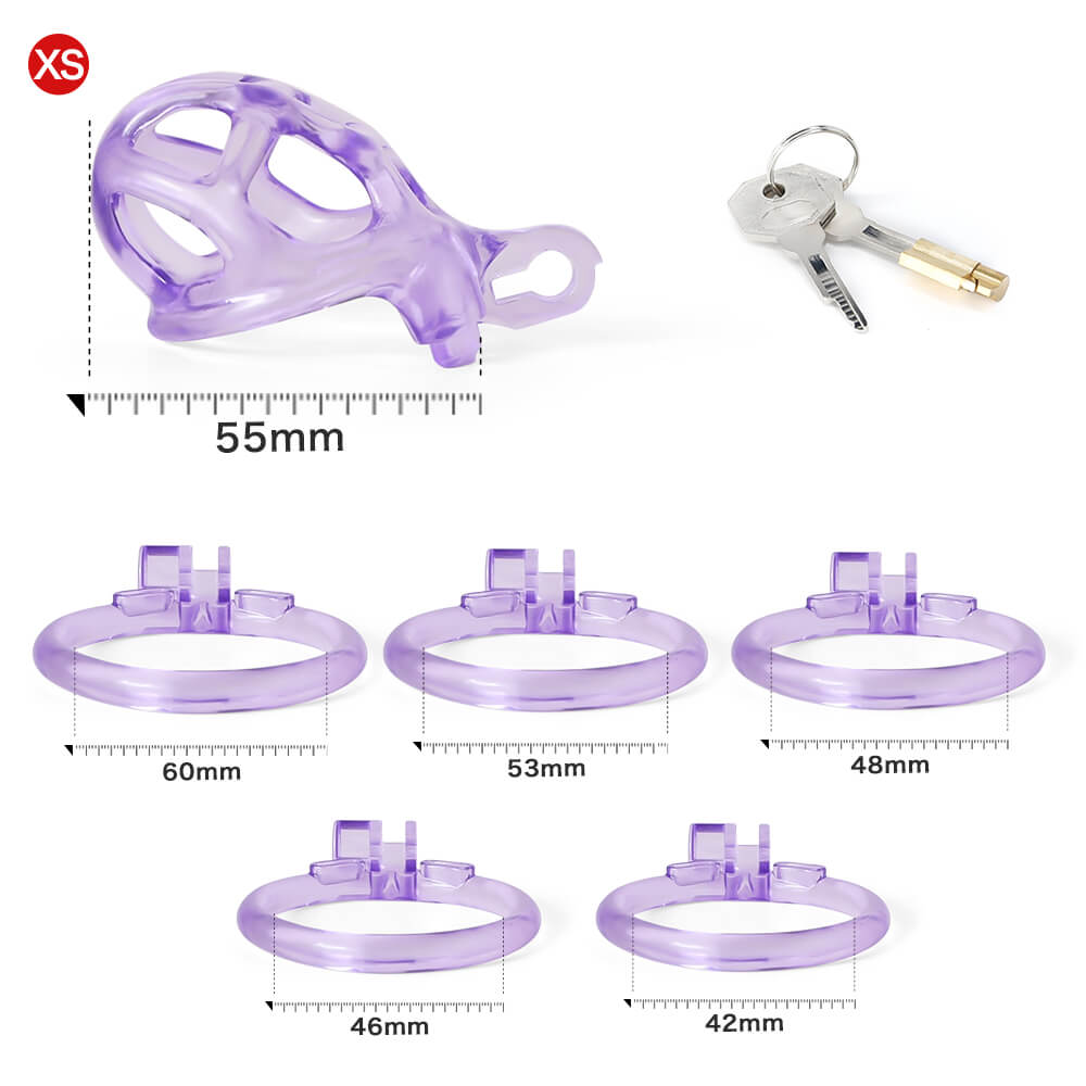 Desigh Ice Vision Purple Mamba Chastity Cage