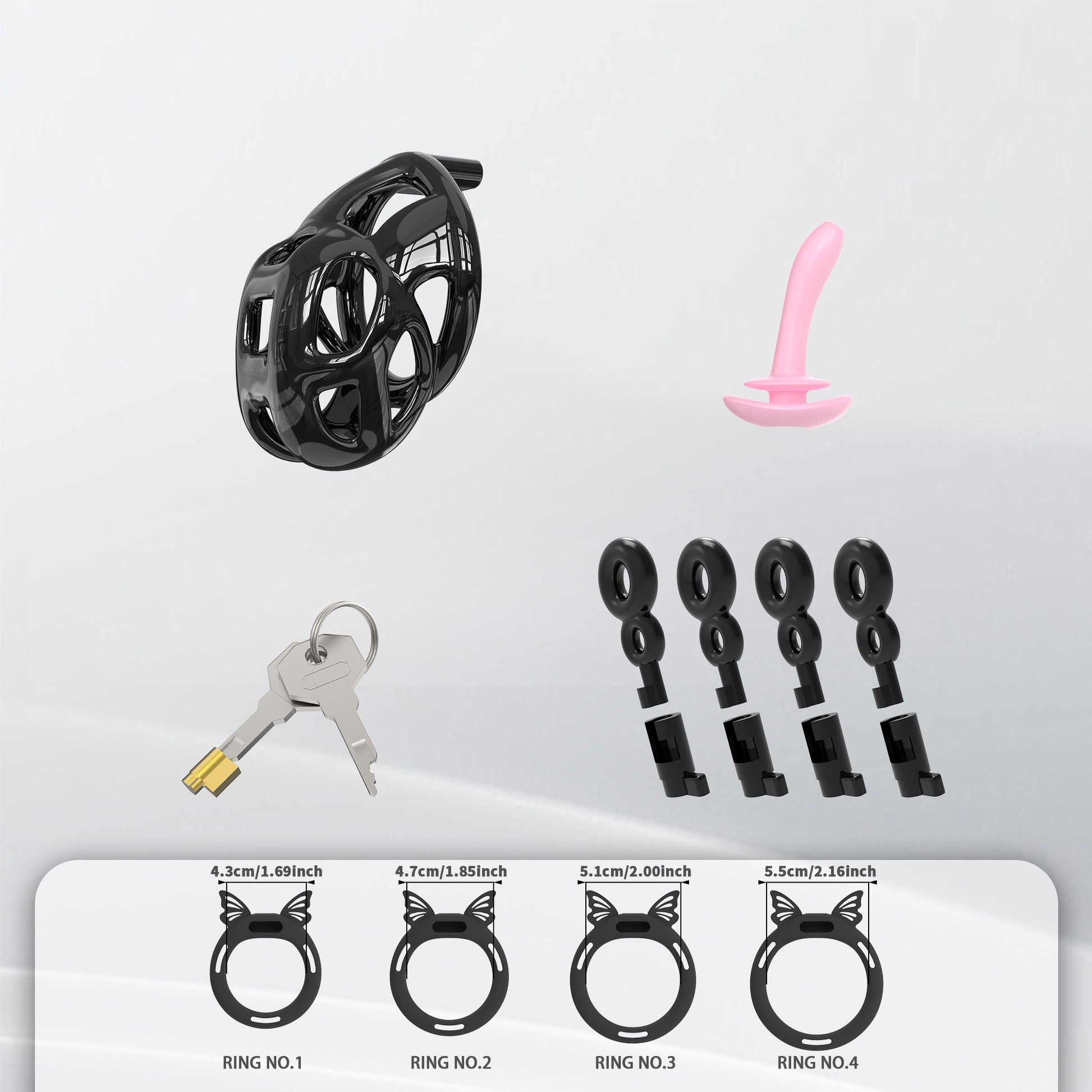 Invisible Cobra Chastity Cage With Silicone Ring 25