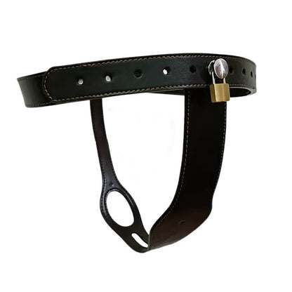 Leather Lockable Chastity Belt for Female