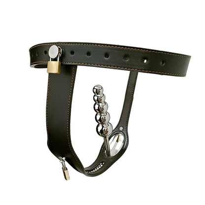 Leather Lockable Chastity Belt for Female