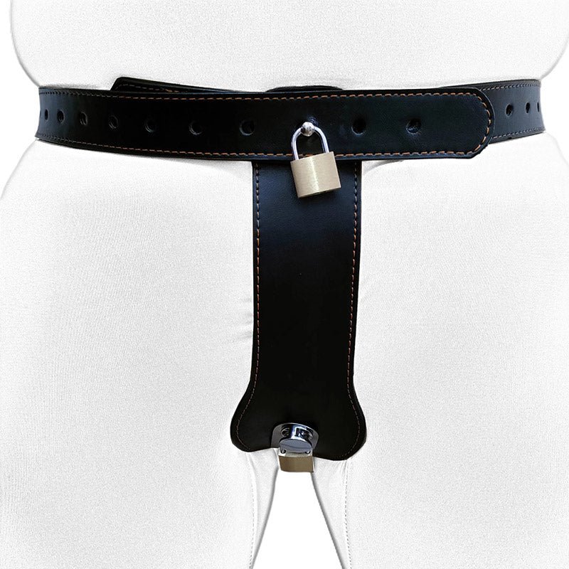 Leather Lockable Chastity Belt for Female