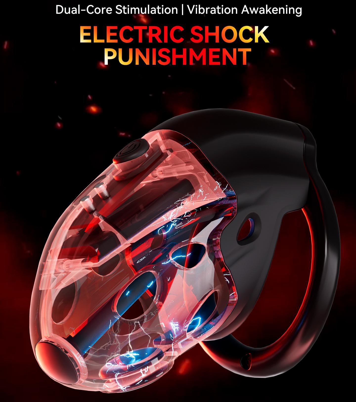 Lockink Telescopic Electric Shock Chastity Cage