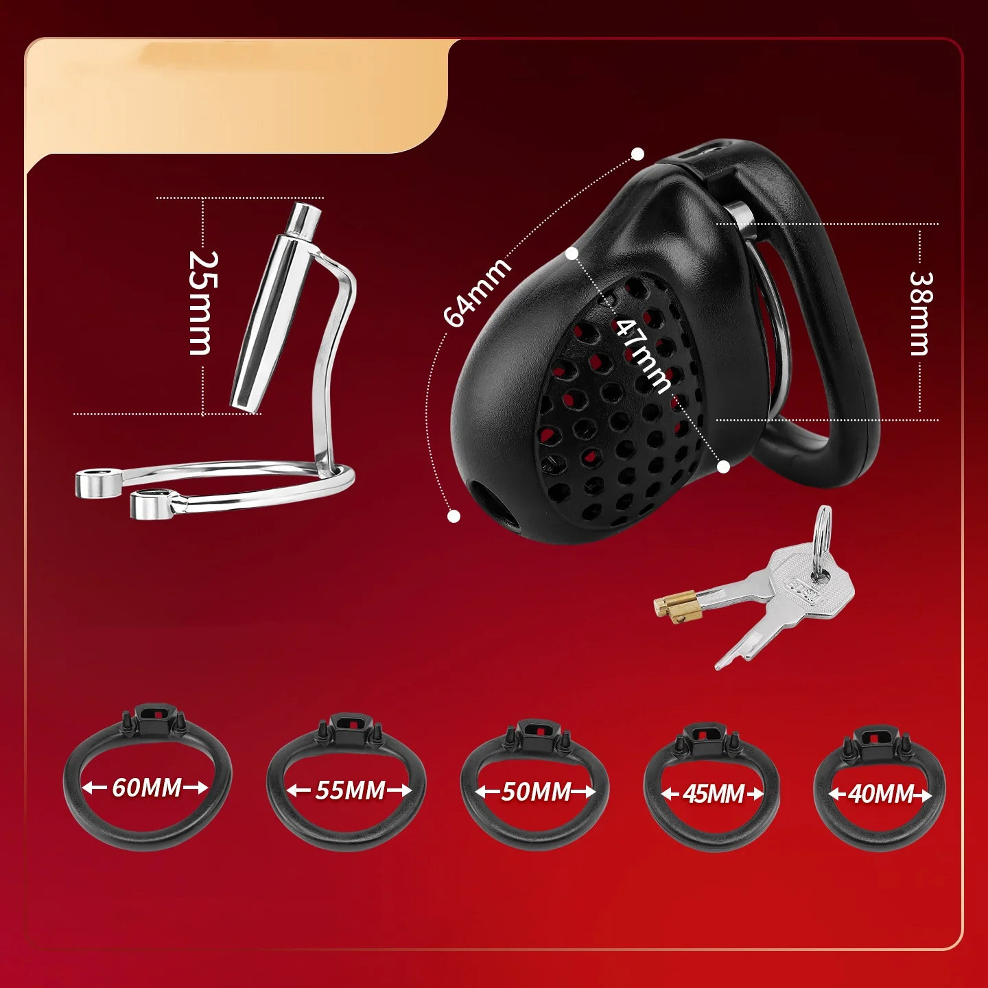 Male Chastity Lock Breathable SM - 2