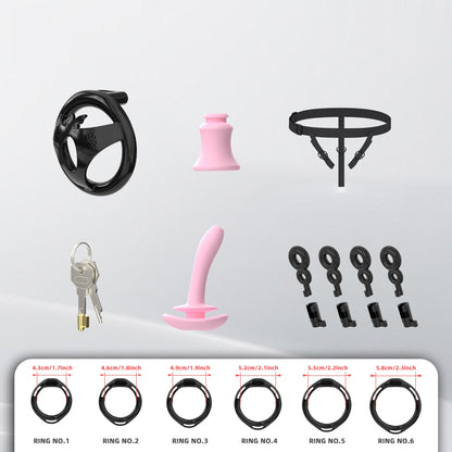 Male Flat Chastity Cage Inverted Plug