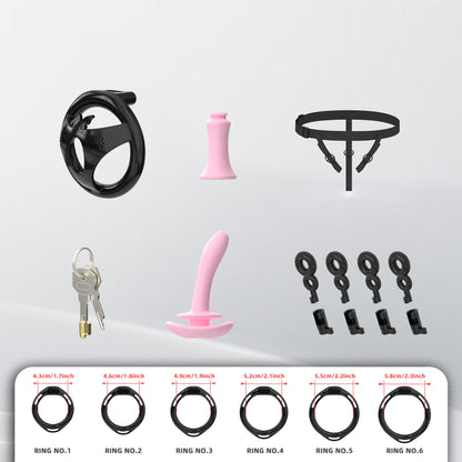Male Flat Chastity Cage Inverted Plug