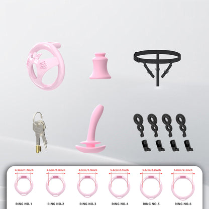 Male Flat Chastity Cage Inverted Plug