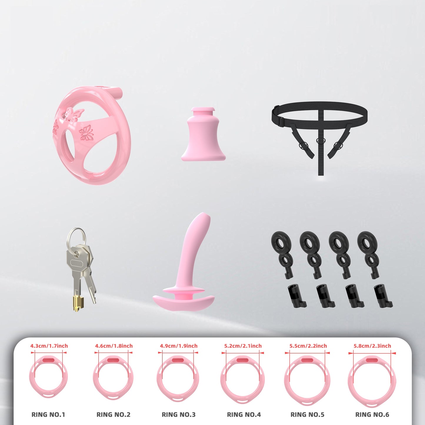 Male Flat Chastity Cage Inverted Plug