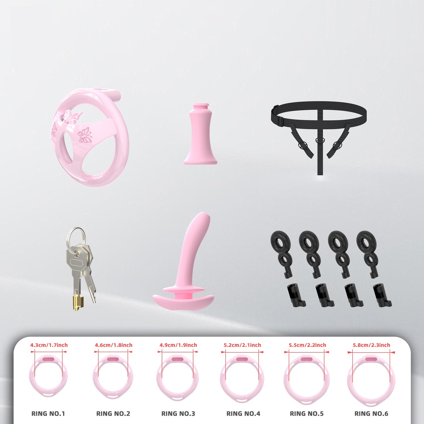 Male Flat Chastity Cage Inverted Plug