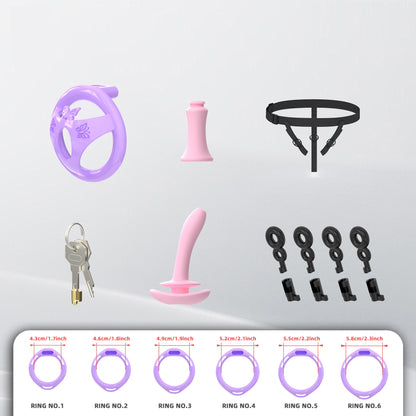 Male Flat Chastity Cage Inverted Plug