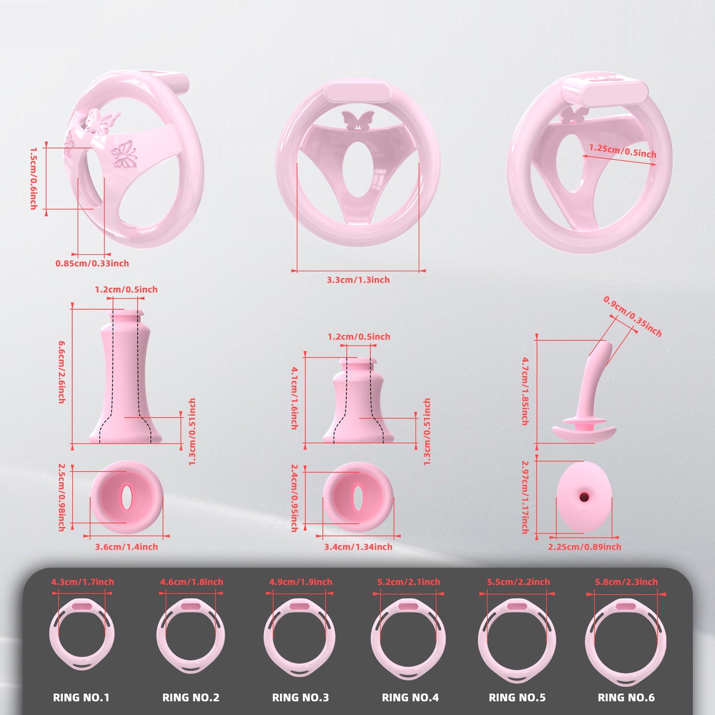 Male Flat Chastity Cage Inverted Plug
