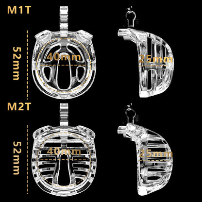 Male Micro Chastity Cage with Urethral Catheter